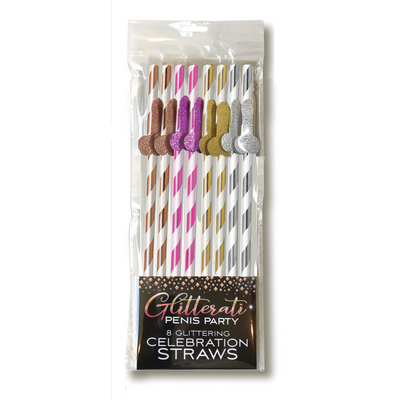 Glitterati - Penis Tall Party Straws