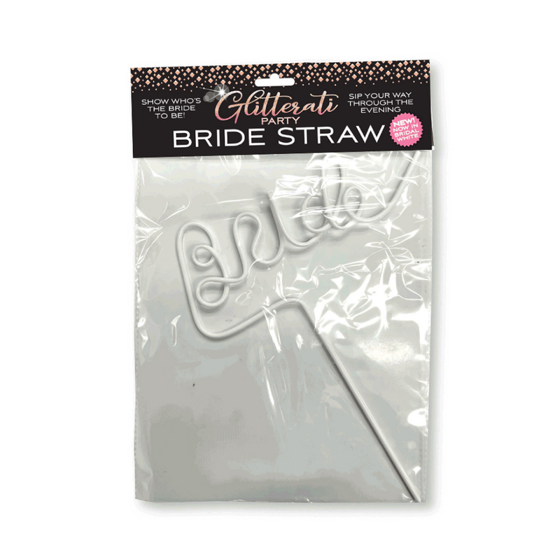Glitterati - Bride Straw - White