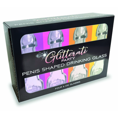 Glitterati - Penis 6oz Drinking Glass - Pack of 4