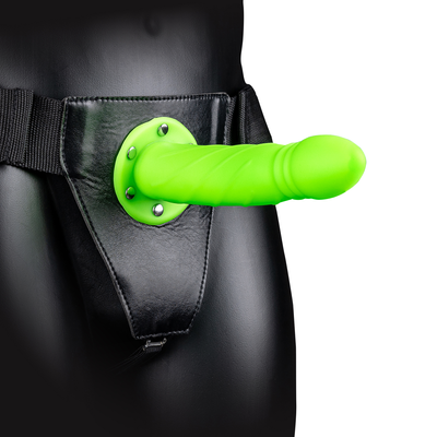 Glow in the Dark Twisted Hollow Strap-On - 8 / 20 cm