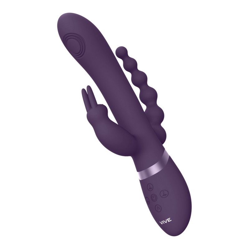 Rini - Pulse Wave  Vibrating Double Penetration Rabbit - Purple