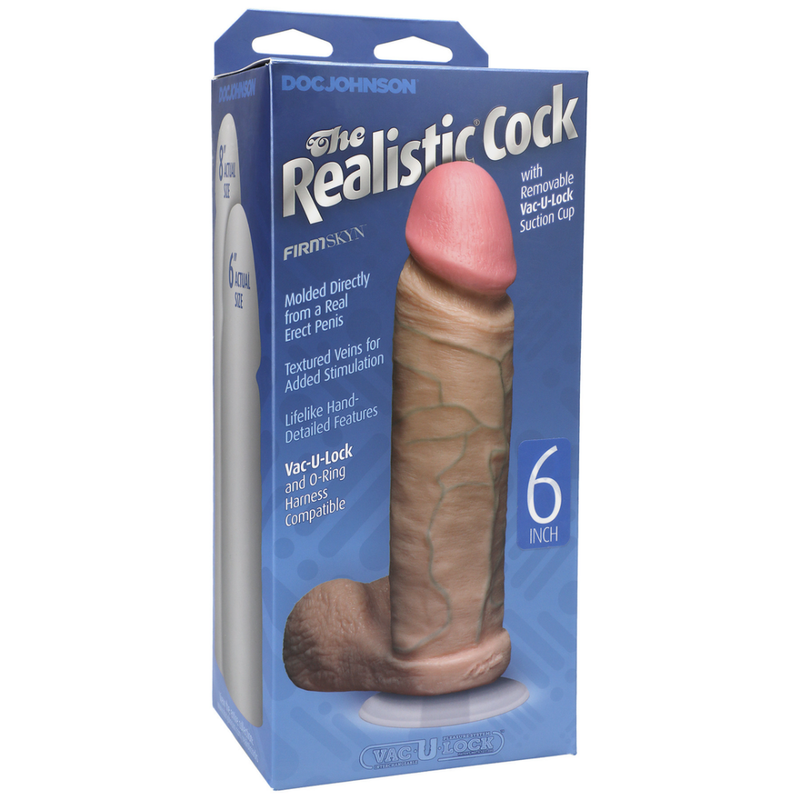 Realistic Cock with Balls - Removable Vac-U-Lock Suction Cup - 6 / 16 cm - Vanilla