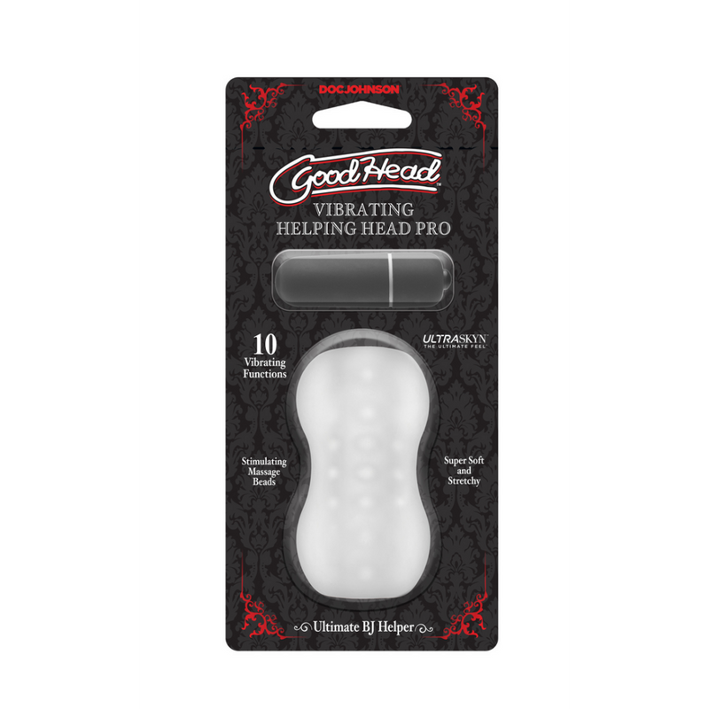 GoodHead - Helping Head Pro - Vibrating Masturbator Sleeve - Frost