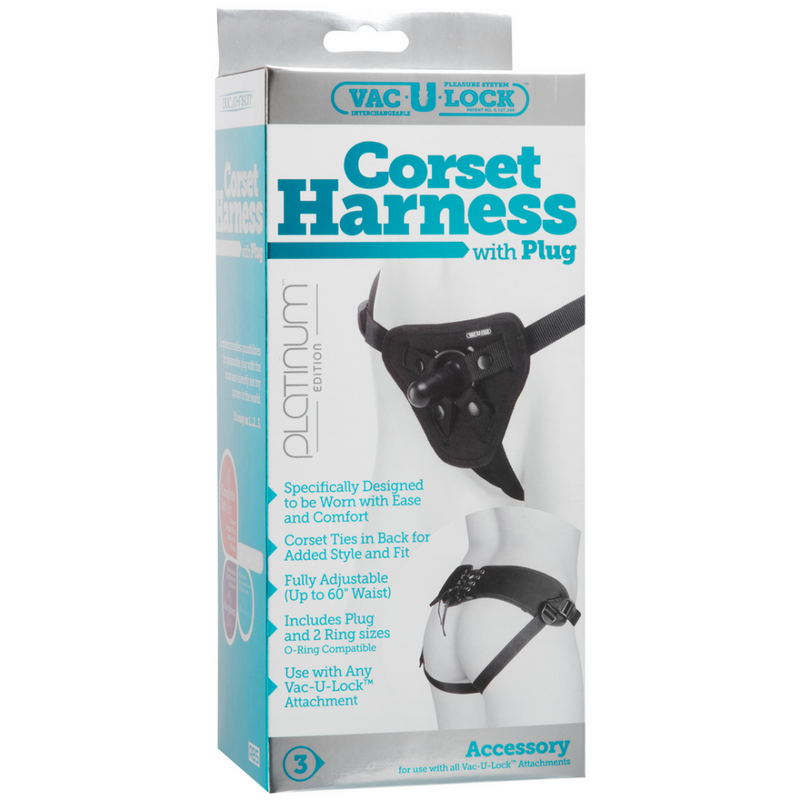 Platinum Corset Harness with Plug