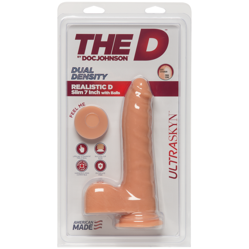 D Slim - Realistic ULTRASKYN Dildo with Balls - 7 / 18 cm