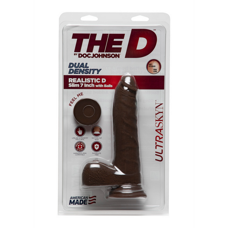 D Slim - Realistic ULTRASKYN Dildo with Balls - 7 / 18 cm