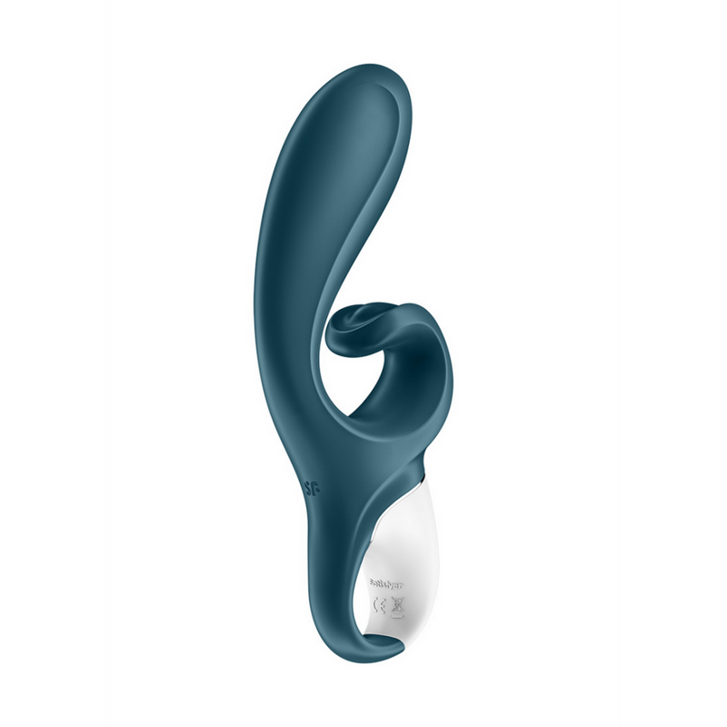 Hug Me - Rabbit Vibrator with Tongue Tip for Clitoris Stimulation - Bluegrey