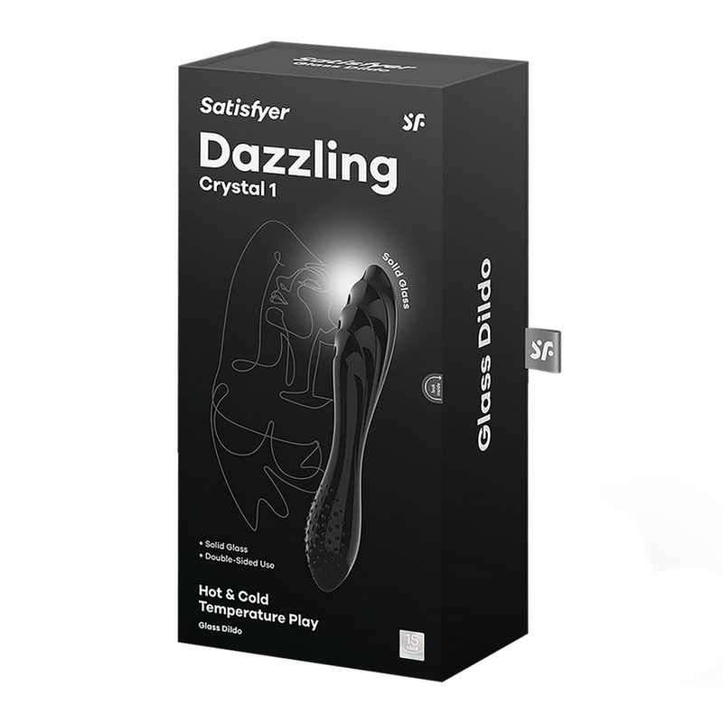 Dazzling Crystal 1 - Glass Dildo - Black