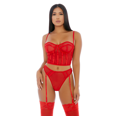 Sheer Intimacy - Mesh Bustier Set - S