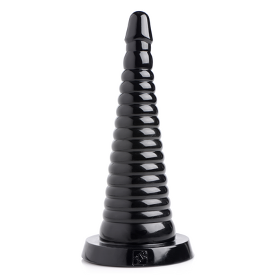 Giant Ribbed Anal Cone - Black