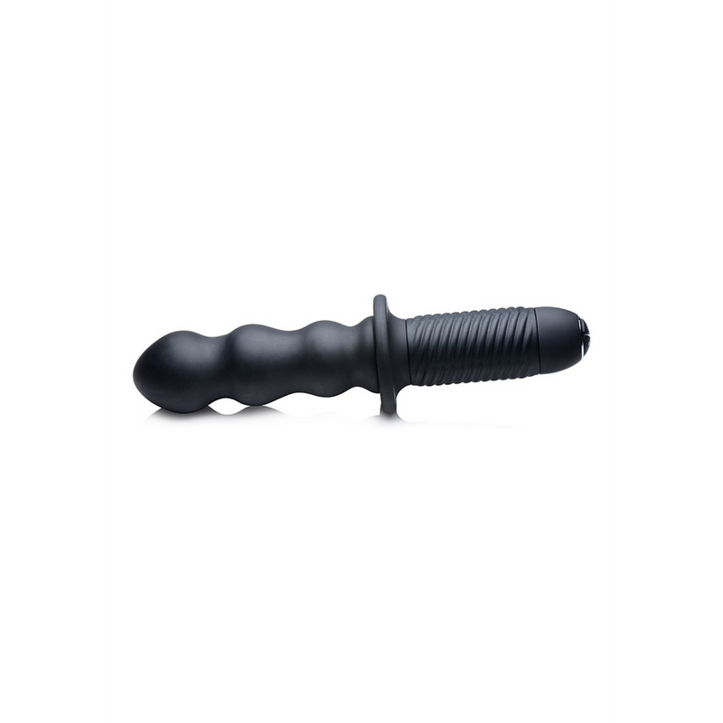 The Groove - Silicone Vibrator with Handle - Black