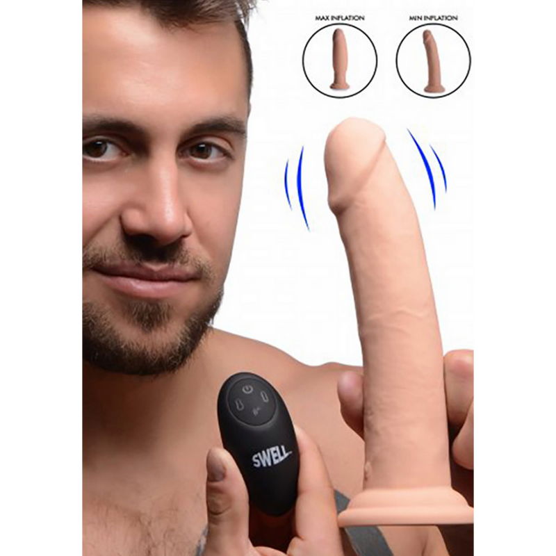 Swell - Inflatable and Vibrating Silicone Dildo - 7 / 18 cm