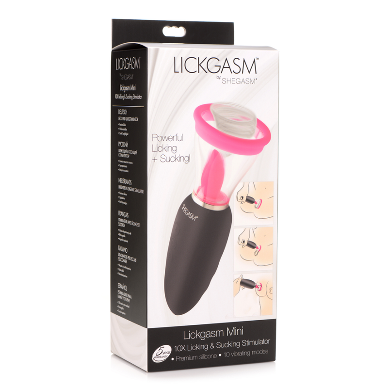 Lickgasm Mini - 10x Licking and Sucking Stimulator - Pink