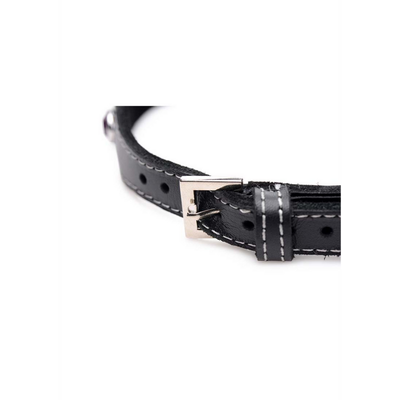 Royal Vixen - Leather Collar with Rhinestones