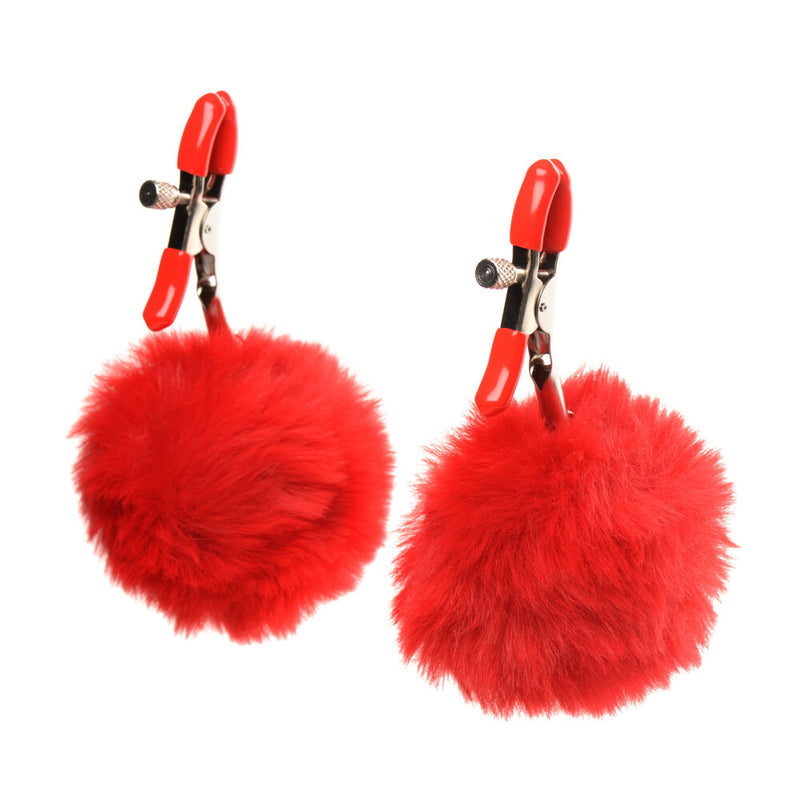 Charmed Pom Pom - Nipple Clamps - Red