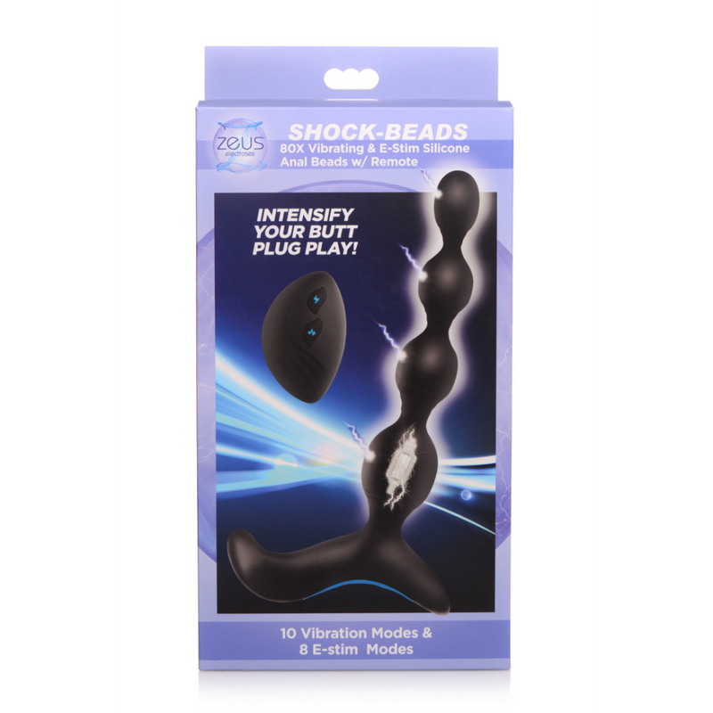 Vibrating and E-Stim Silicone Anal Beads with Remote Control
