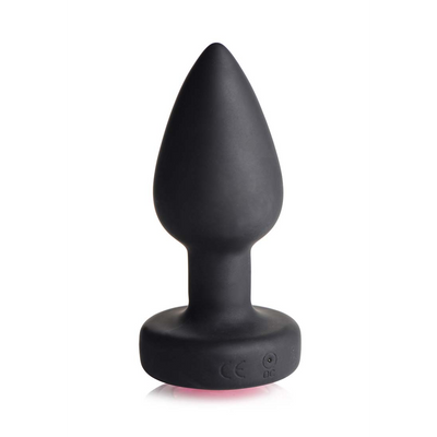 Silicone Vibrating Pink Gemstone - Butt Plug with Remote Control - Small