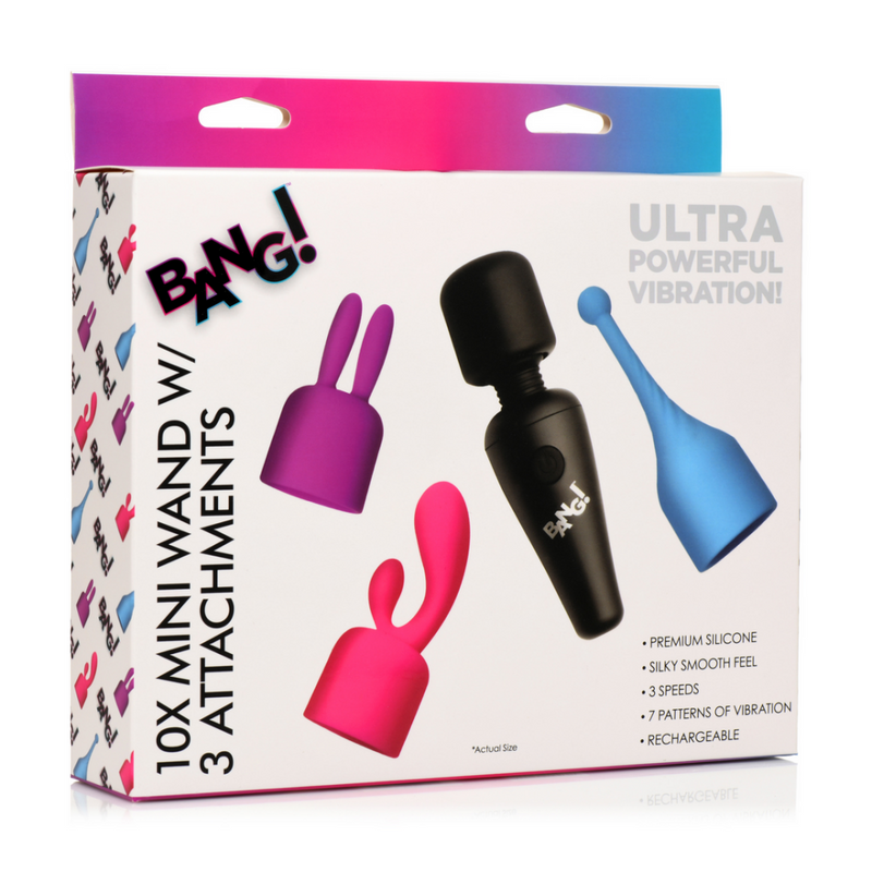 Mini Wand Massager with 3 Attachments