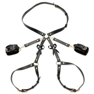 Bondage Harness with Bows - XL/2XL - Black