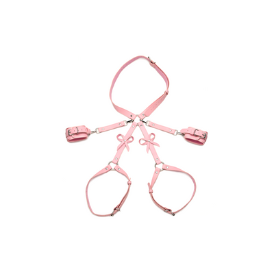 Bondage Harness with Bows - XL/2XL - Pink