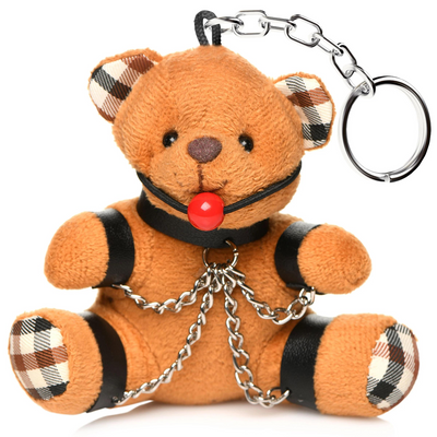 Gagged Teddy Bear Keychain - Brown