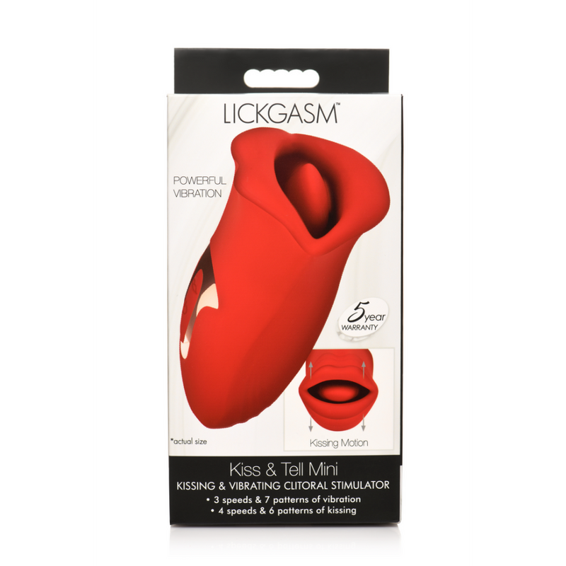 Kiss and Tell - Silicone Kissing and Vibrating Clitoral Stimulator - Red