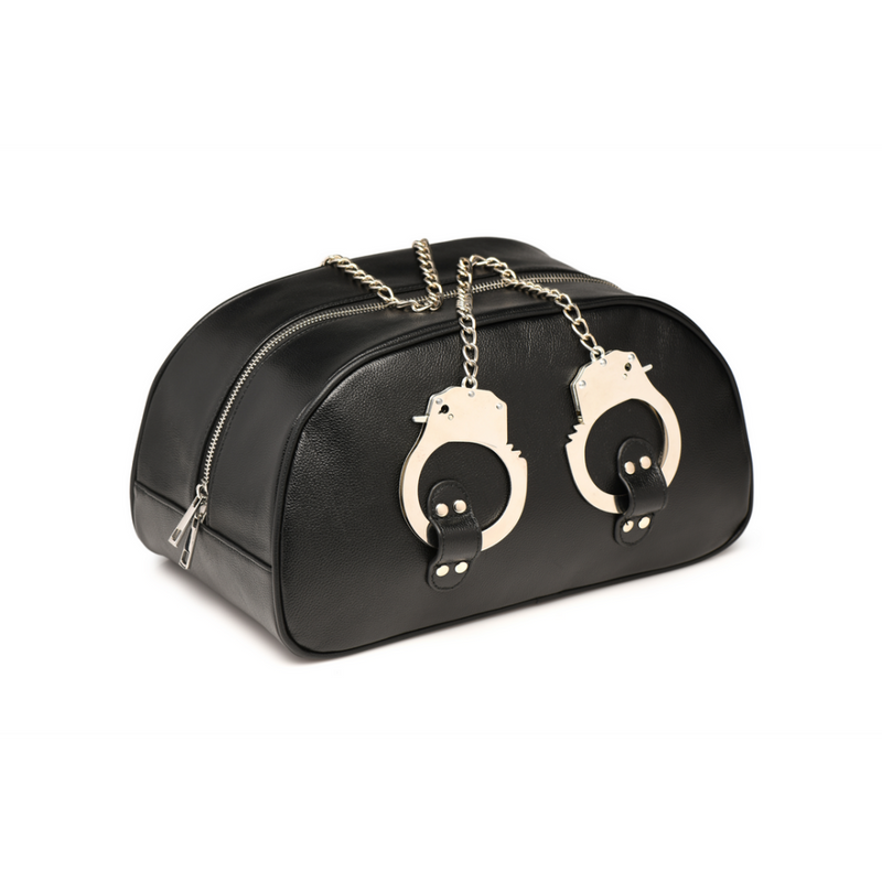 Cuffed Travel Bag with Handcuff Handles - Black