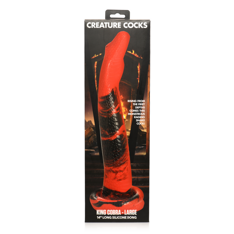 King Cobra - Silicone Dildo - 14 / 36 cm - Red/Black