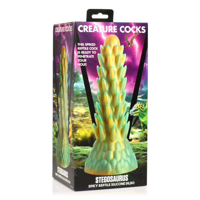 Stegosaurus - Spiky Reptile Silicone Dildo - Green