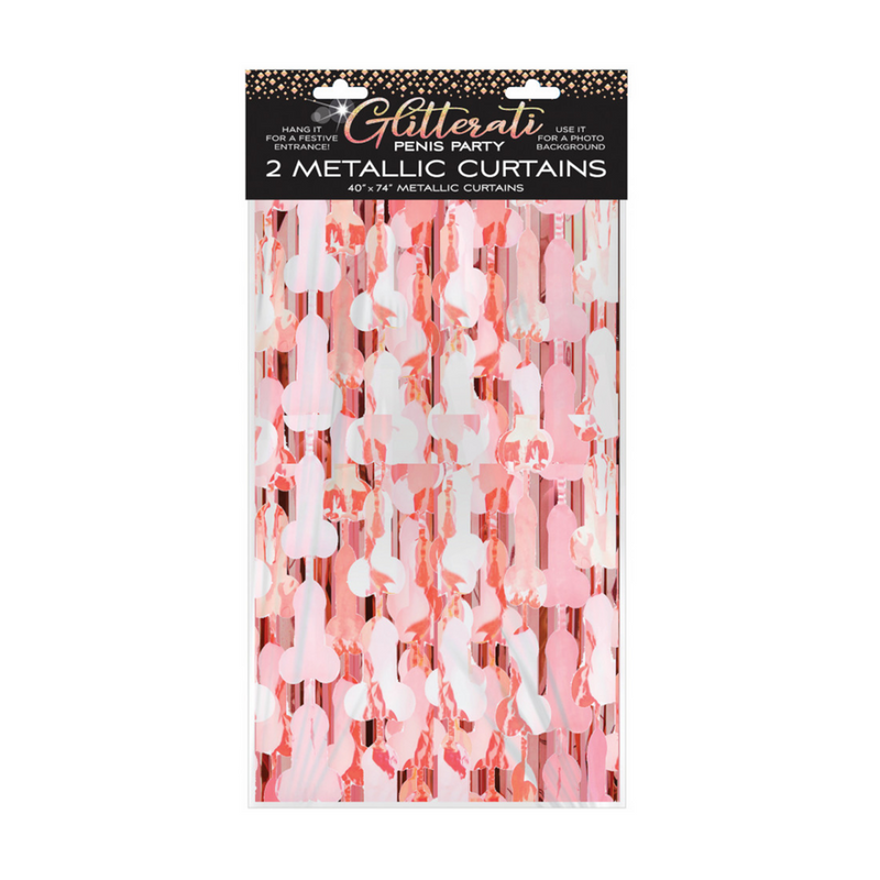 Glitterati - Penis Foil Curtain - Set of 2