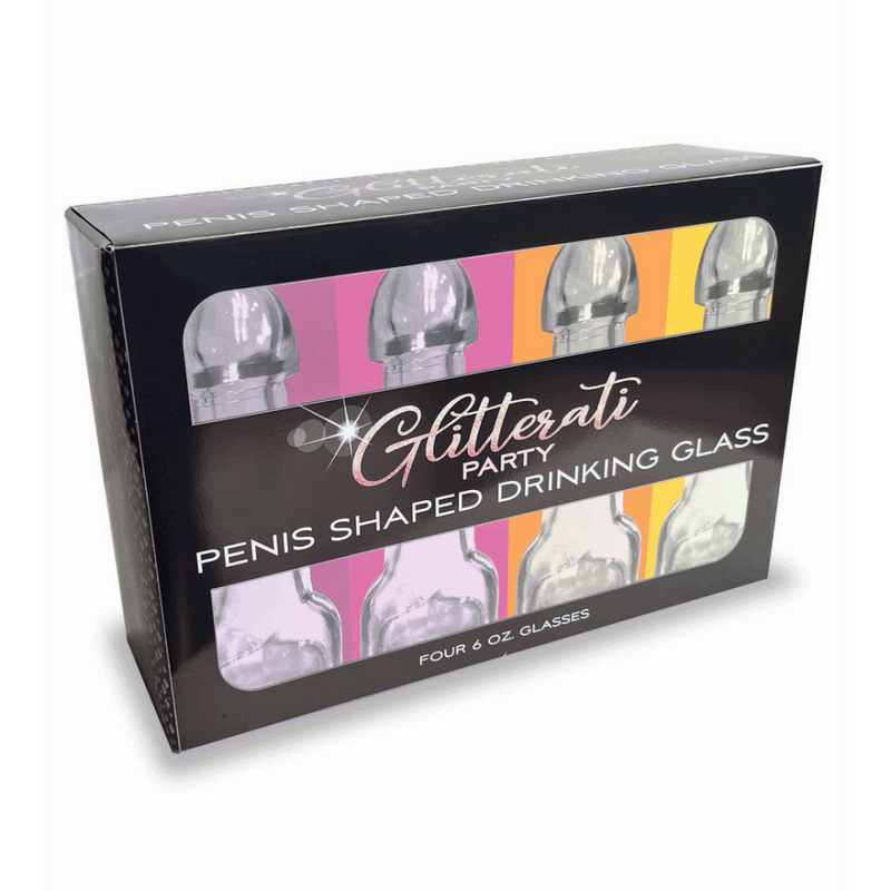 Glitterati - Penis 6oz Drinking Glass - Pack of 4