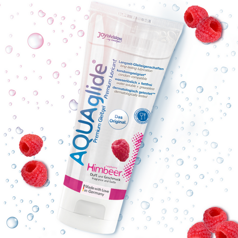 AQUAglide Neutral - Flavored Waterbased Lubricant - Raspberry - 3 fl oz / 100 ml