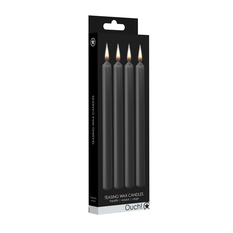 Teasing Wax Candles - 4 Pieces - Large - Black