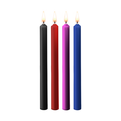 Teasing Wax Candles - 4 Pieces - Large - Multicolor