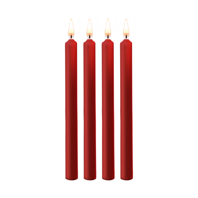 Teasing Wax Candles - 4 Pieces - Large - Red