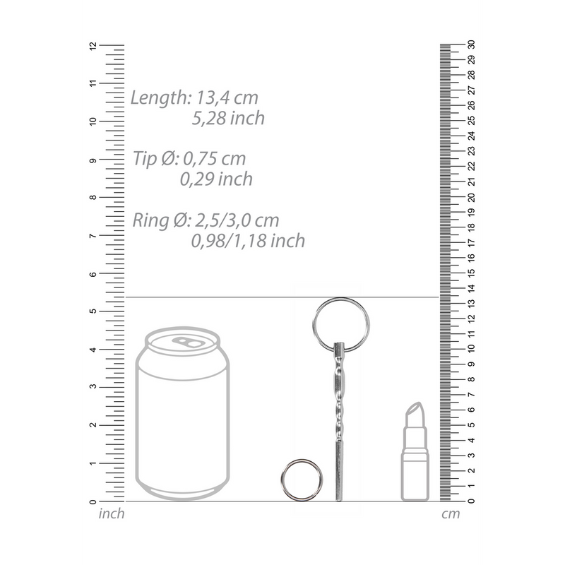 Ribbed Hollow Penis Plug - 0.3 / 7,5 mm