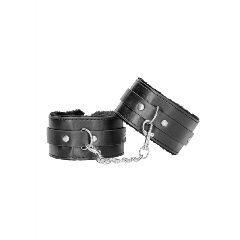 Plush Bonded Leather Ankle Cuffs