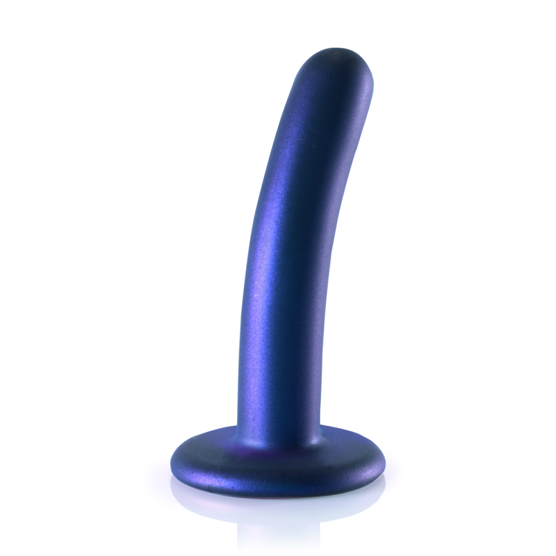 Smooth Silicone G-Spot Dildo - 5'' / 12 cm - Metallic Blue