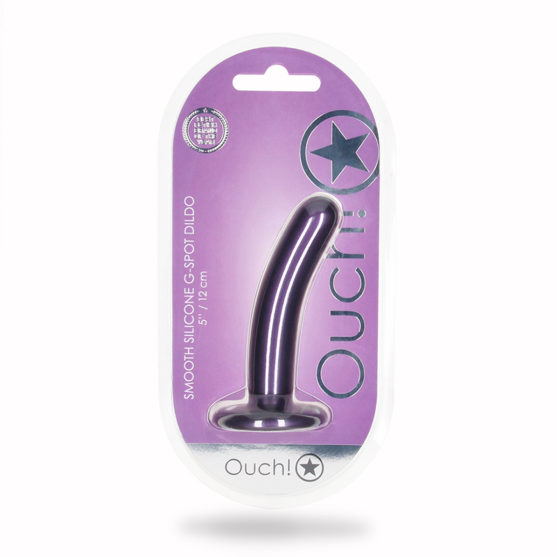 Smooth Silicone G-Spot Dildo - 5'' / 12 cm - Metallic Purple