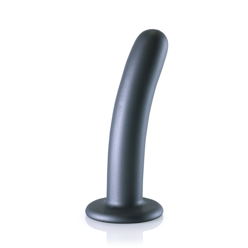 Smooth Silicone G-Spot Dildo - 6'' / 14,5 cm - Gunmetal