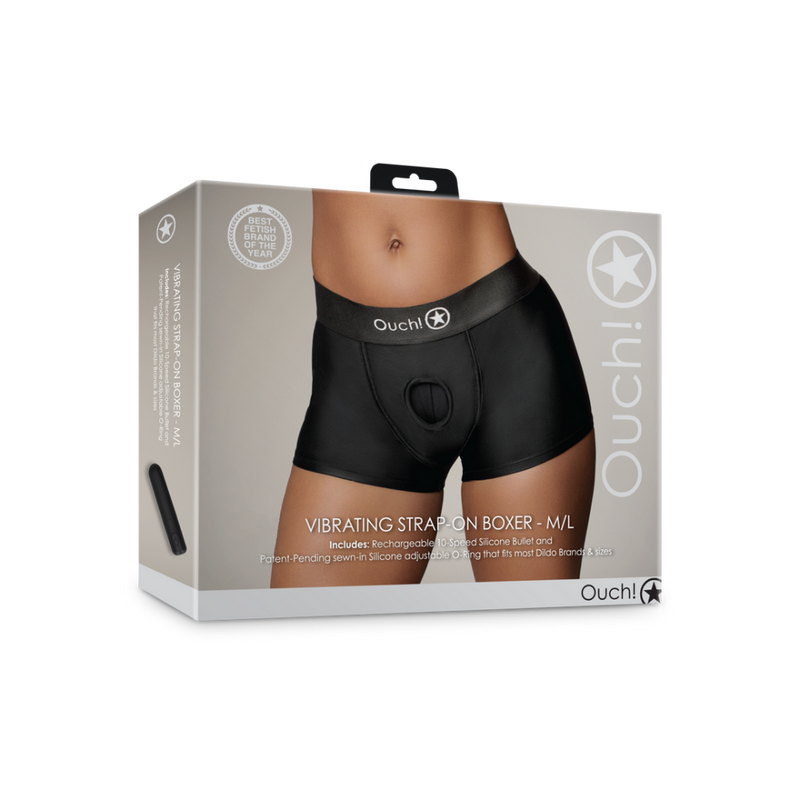 Vibrating Strap-on Boxer - M/L - Black