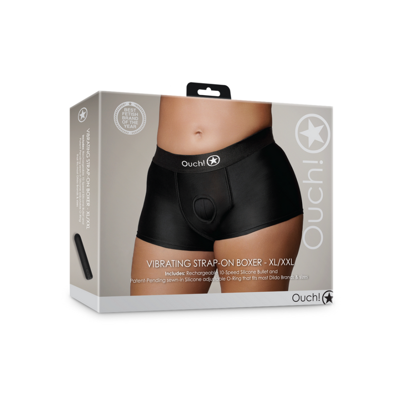 Vibrating Strap-on Boxer - XL/XXL - Black