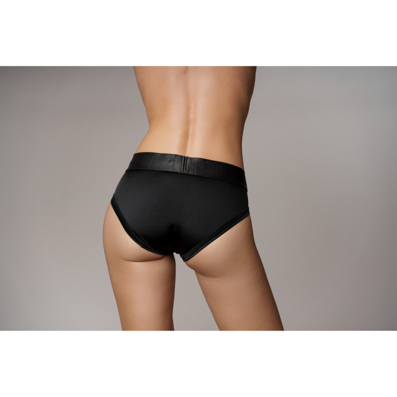 Vibrating Strap-on High-cut Brief - XS/S - Black