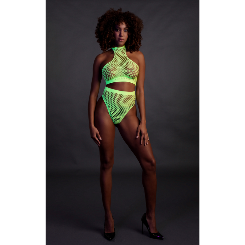 Turtle Neck and High Waist Slip - One Size - Neon Green