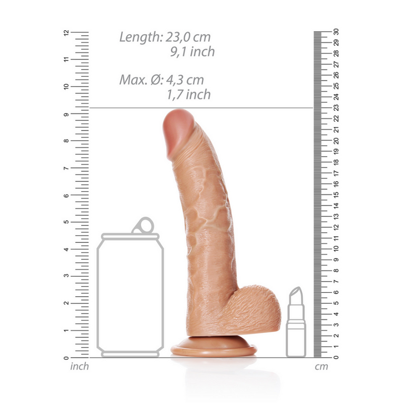 Curved Realistic Dildo with Balls and Suction Cup - 8 / 20,5 cm