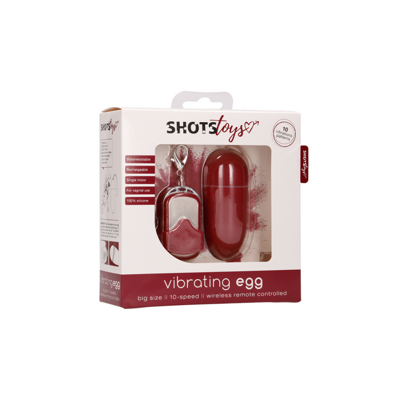 Vibrating Egg with 10 Speeds and Remote Control - L - Red