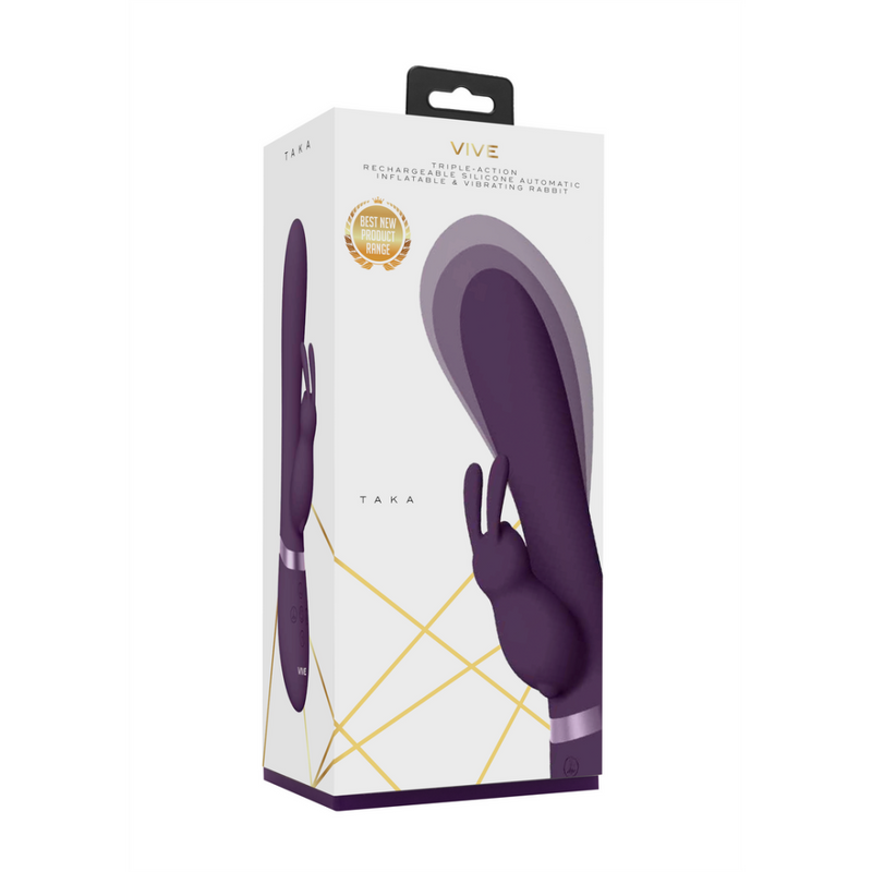 Taka - Inflatable and Vibrating Rabbit Vibrator - Purple