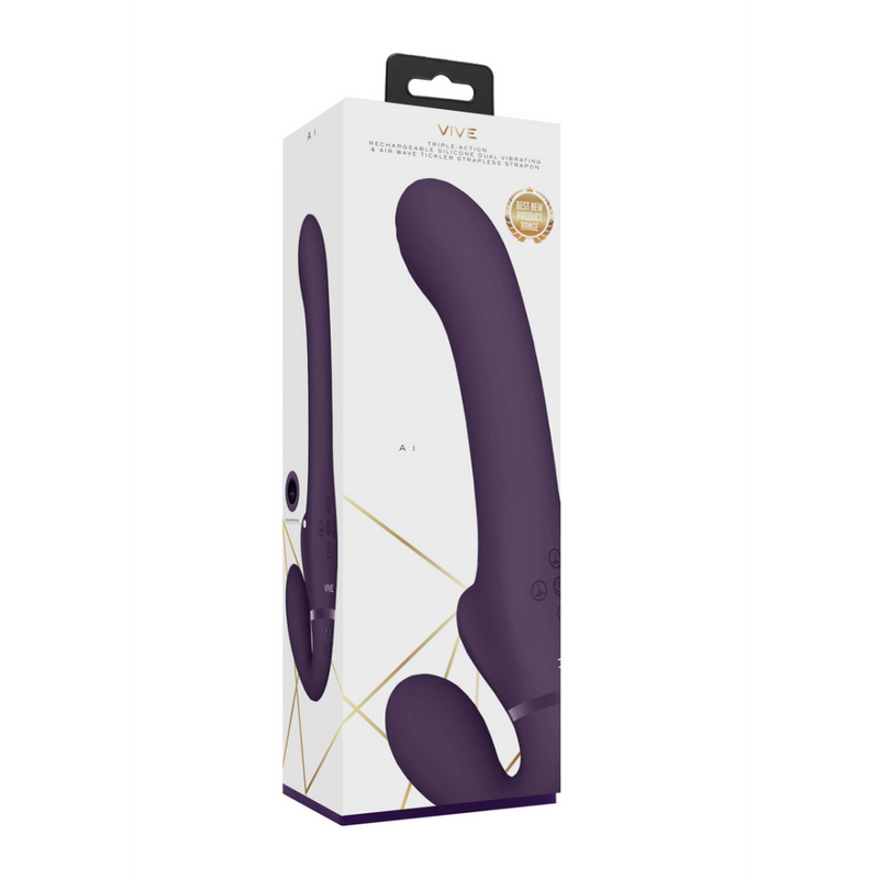 Ai - Dual Vibrating  Air Wave Tickler Strapless Strapon
