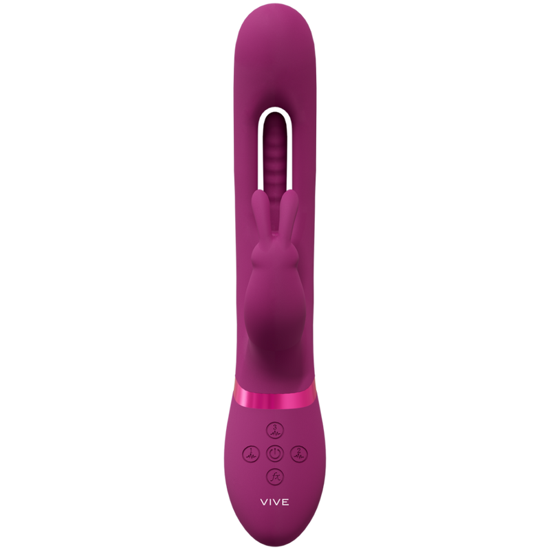 Mika - Triple Motor - Vibrating Rabbit with Innovative G-Spot Flapping Stimulator - Pink