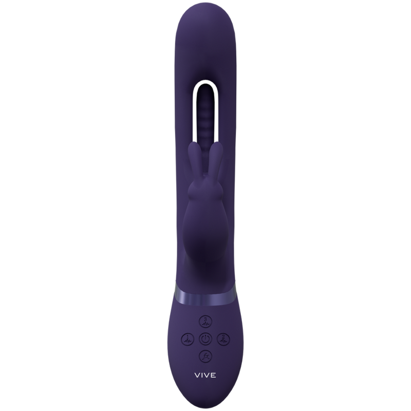 Mika - Triple Motor - Vibrating Rabbit with Innovative G-Spot Flapping Stimulator - Purple
